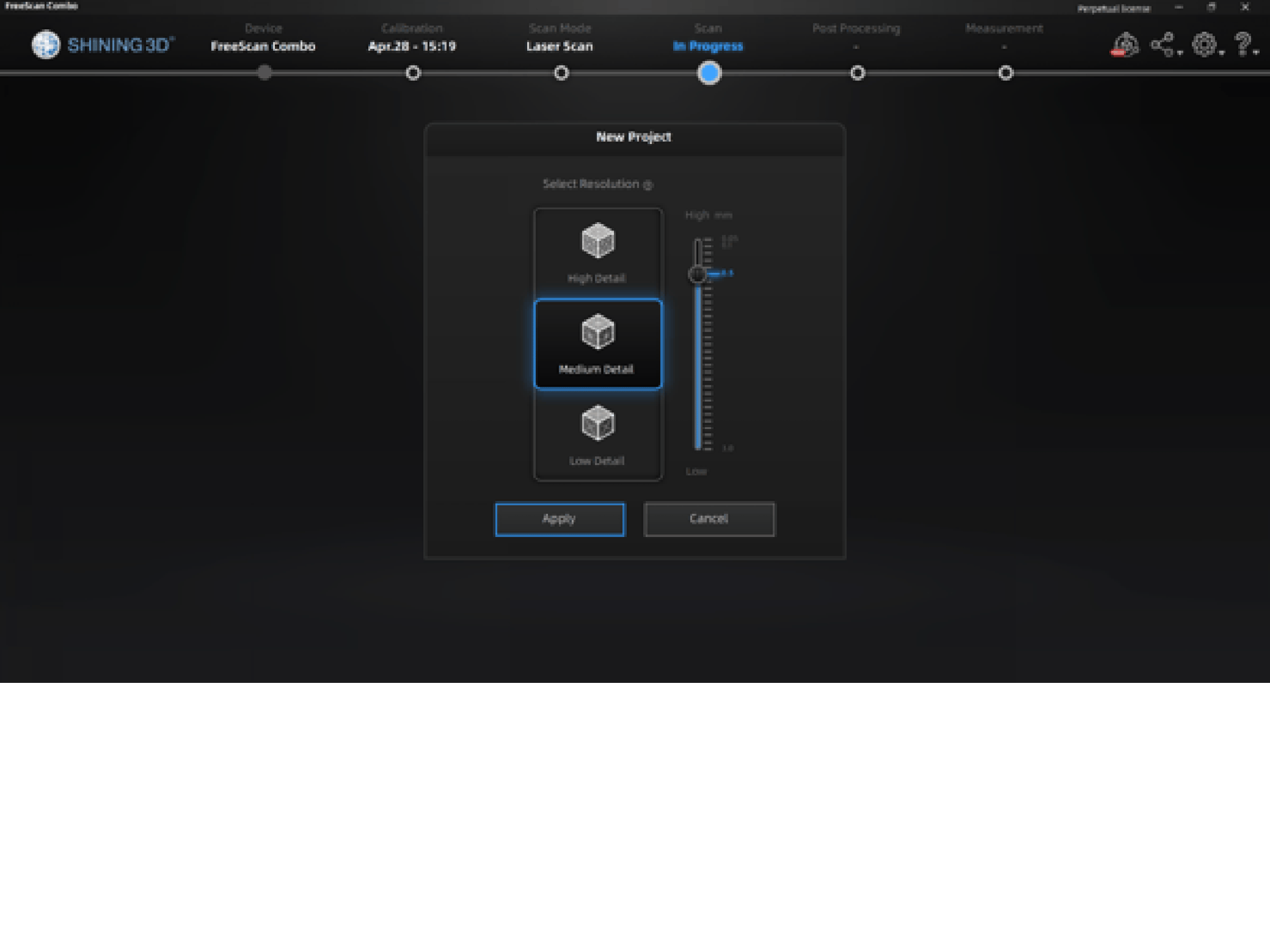 SHINING 3D scanning software provides multiple point distance choices SHINING 3D scanning software provides multiple point distance choices