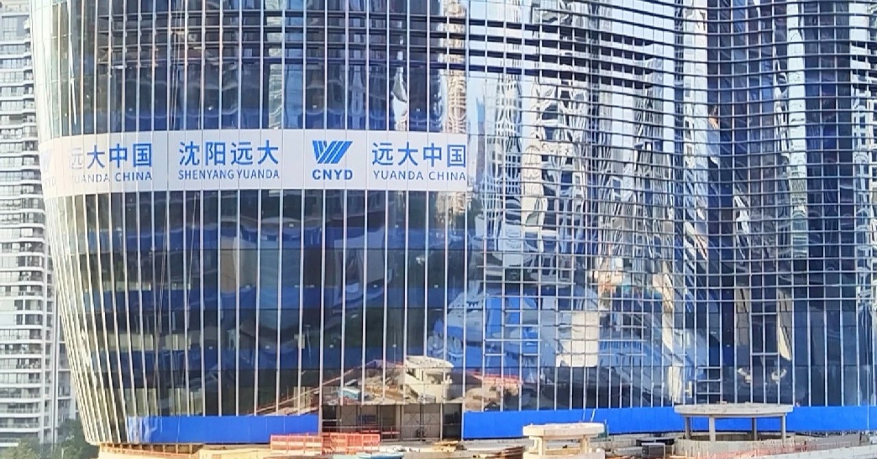 Curtain wall under construction