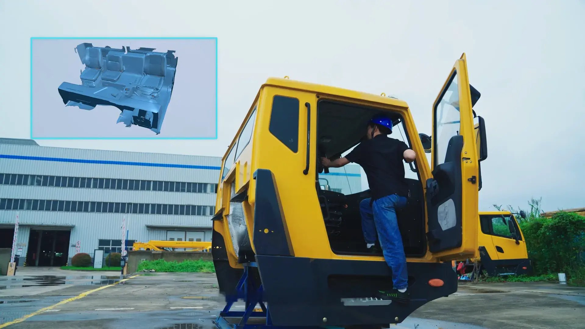 construction machinery and 3D scanned data