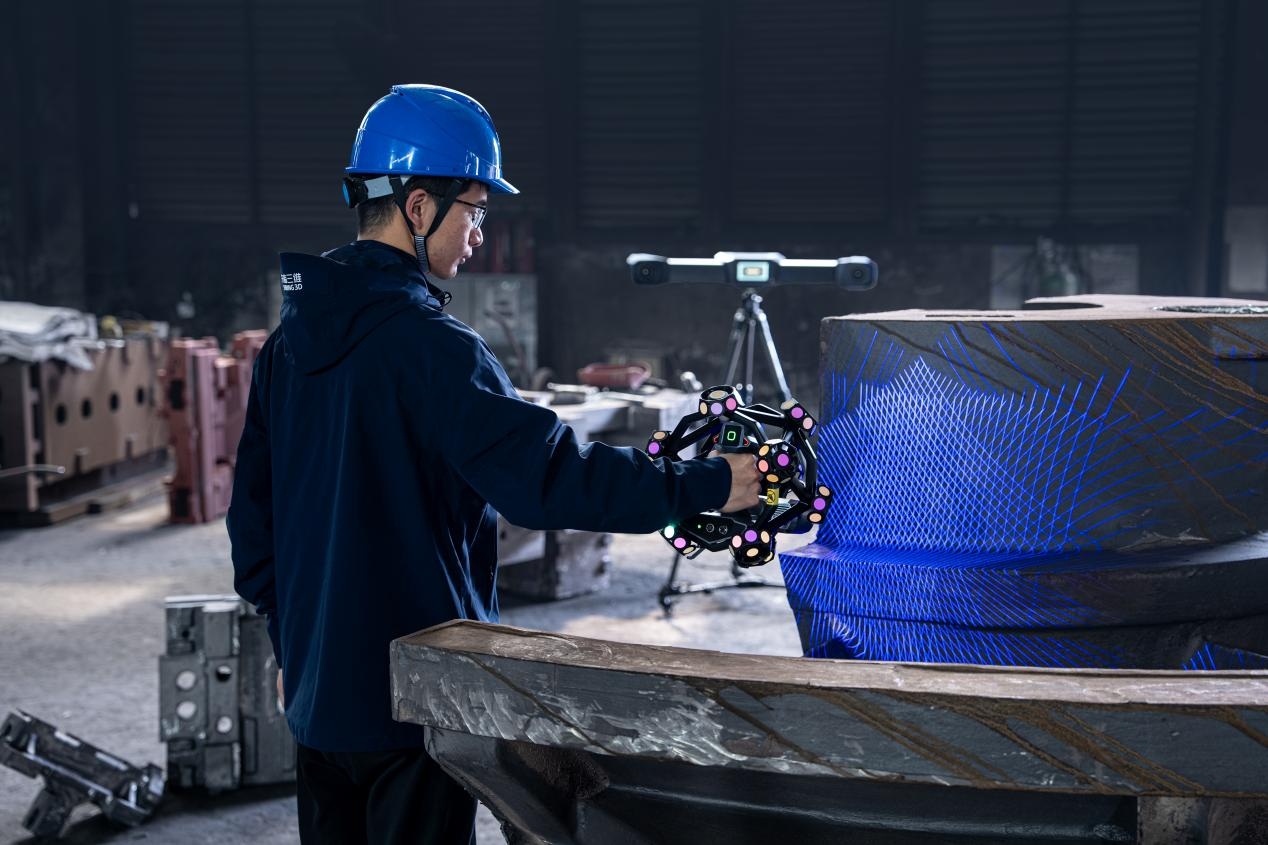 3D scanning a large casting part, wireless and no markers
