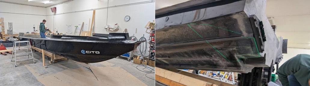 EinScan Libre is ideal for efficiently capturing the overall shape of the 8-meter hull