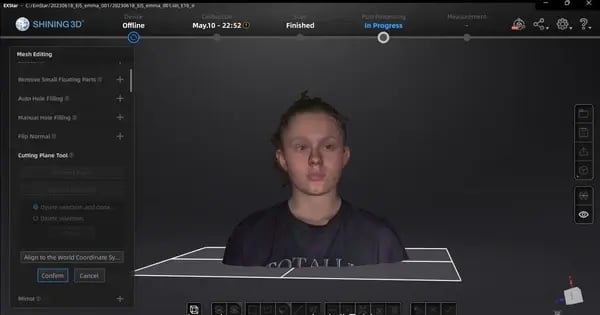 Scanned data of the human body