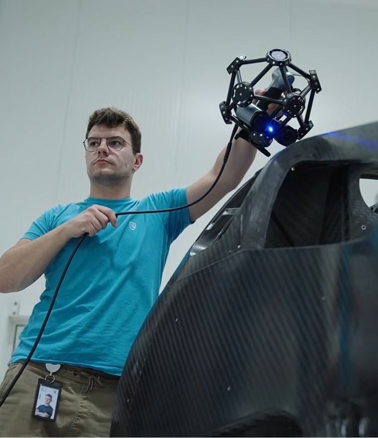3d scanner for hypercar monocoque scanning - Bugatti-Rimac