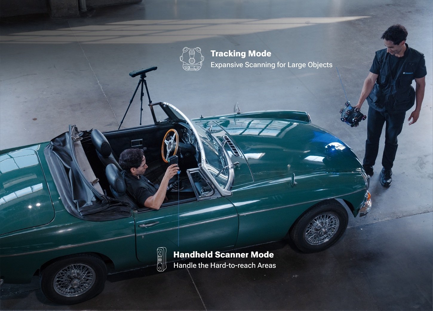 EinScan Trak One System, Two Work Modes