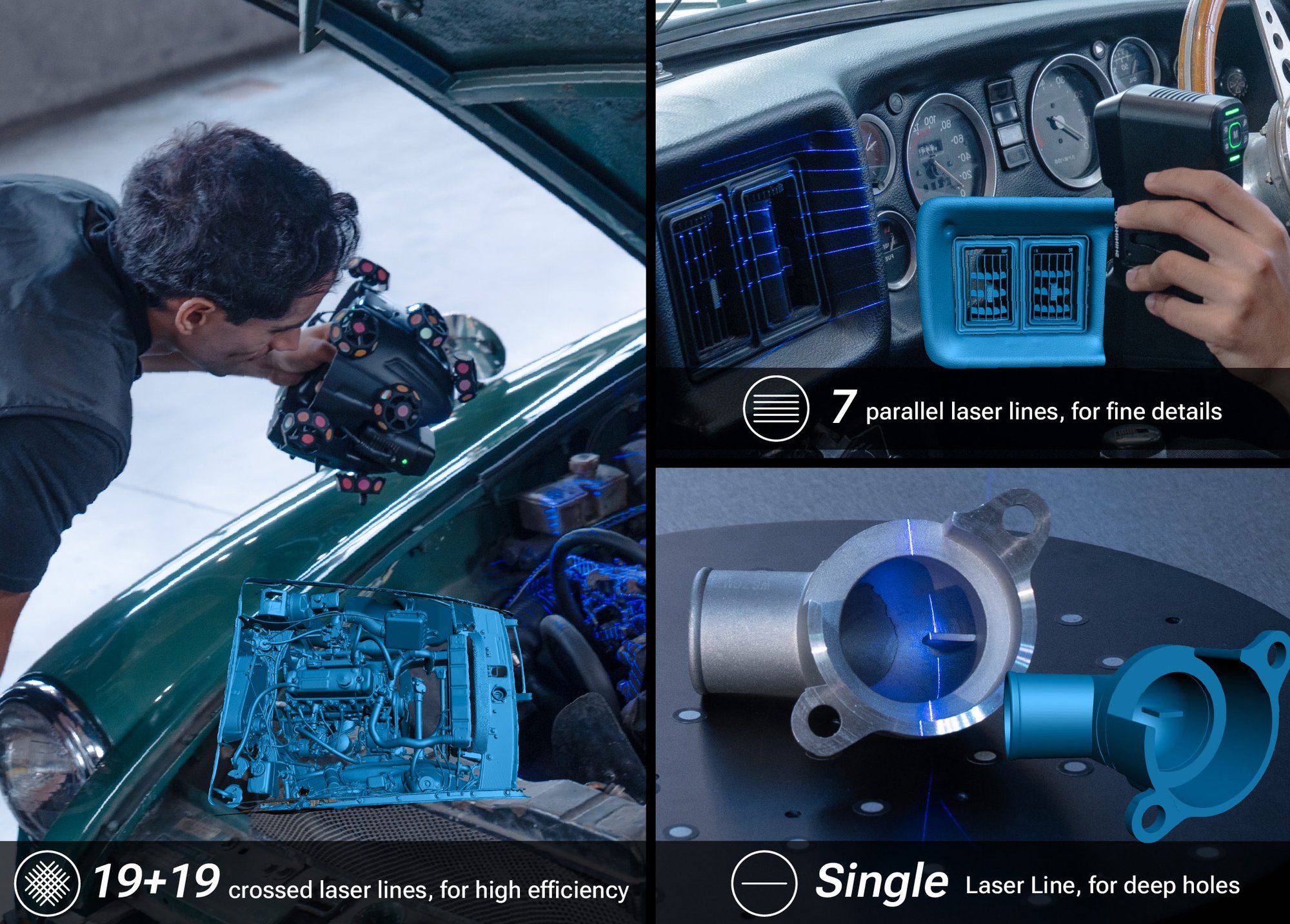 EinScan Trak Three Scanning Modes for Diverse Needs