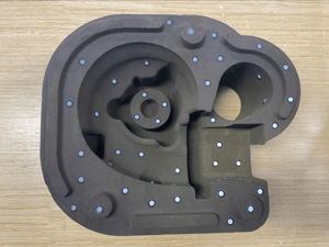 sand mold fitted with coded targets