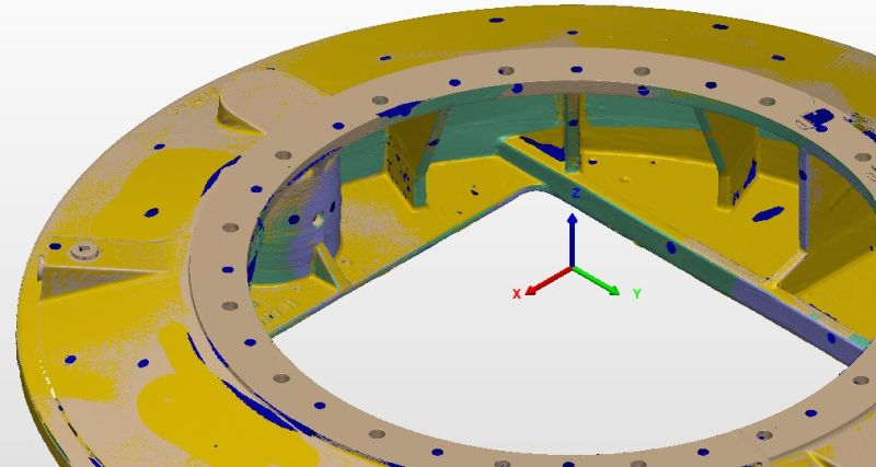 Data of the clarifier cover inspected in PolyWorks Inspector