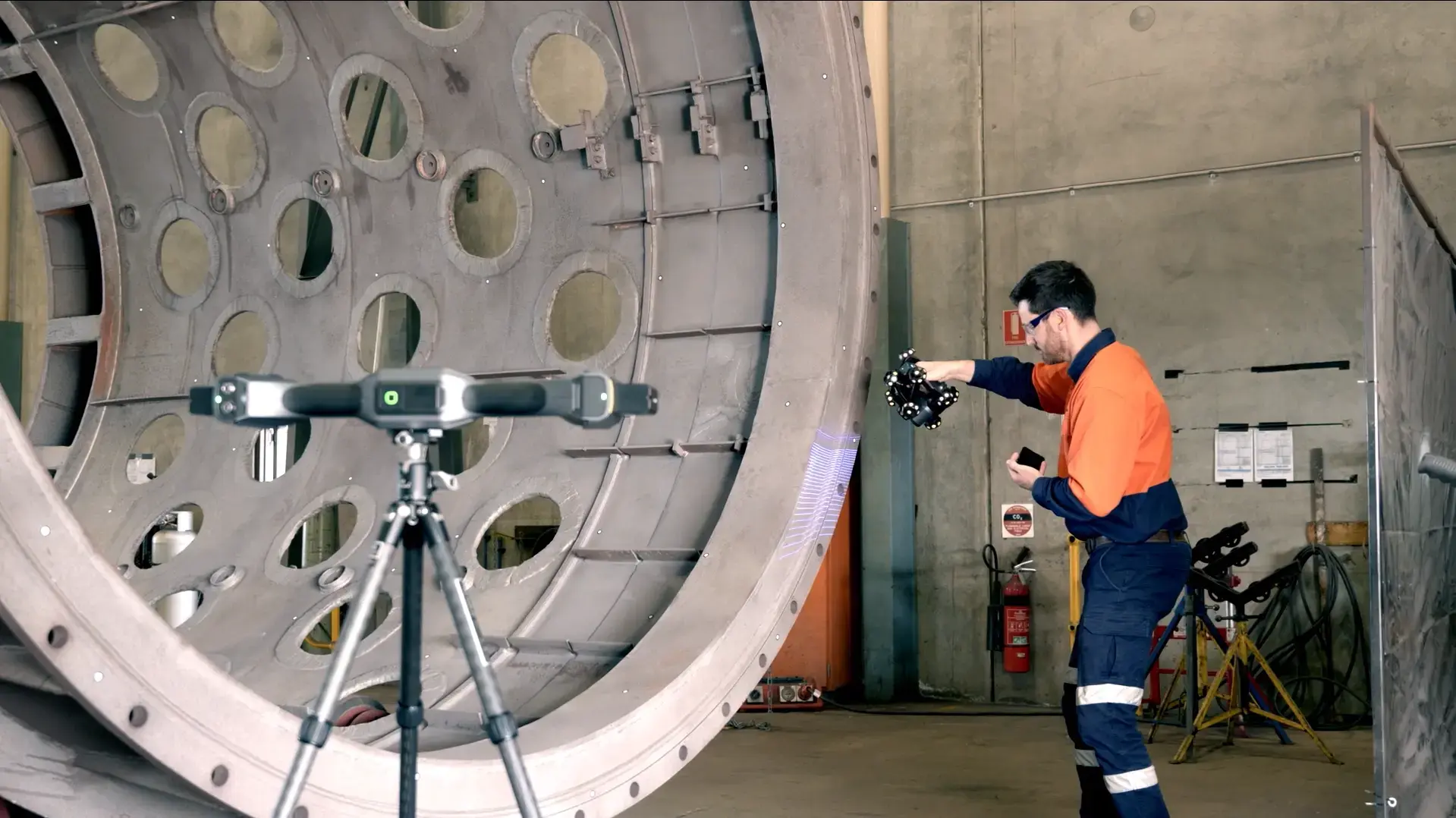 Capturing details and holes of the trommel screen by FreeScan Trak Nova 1