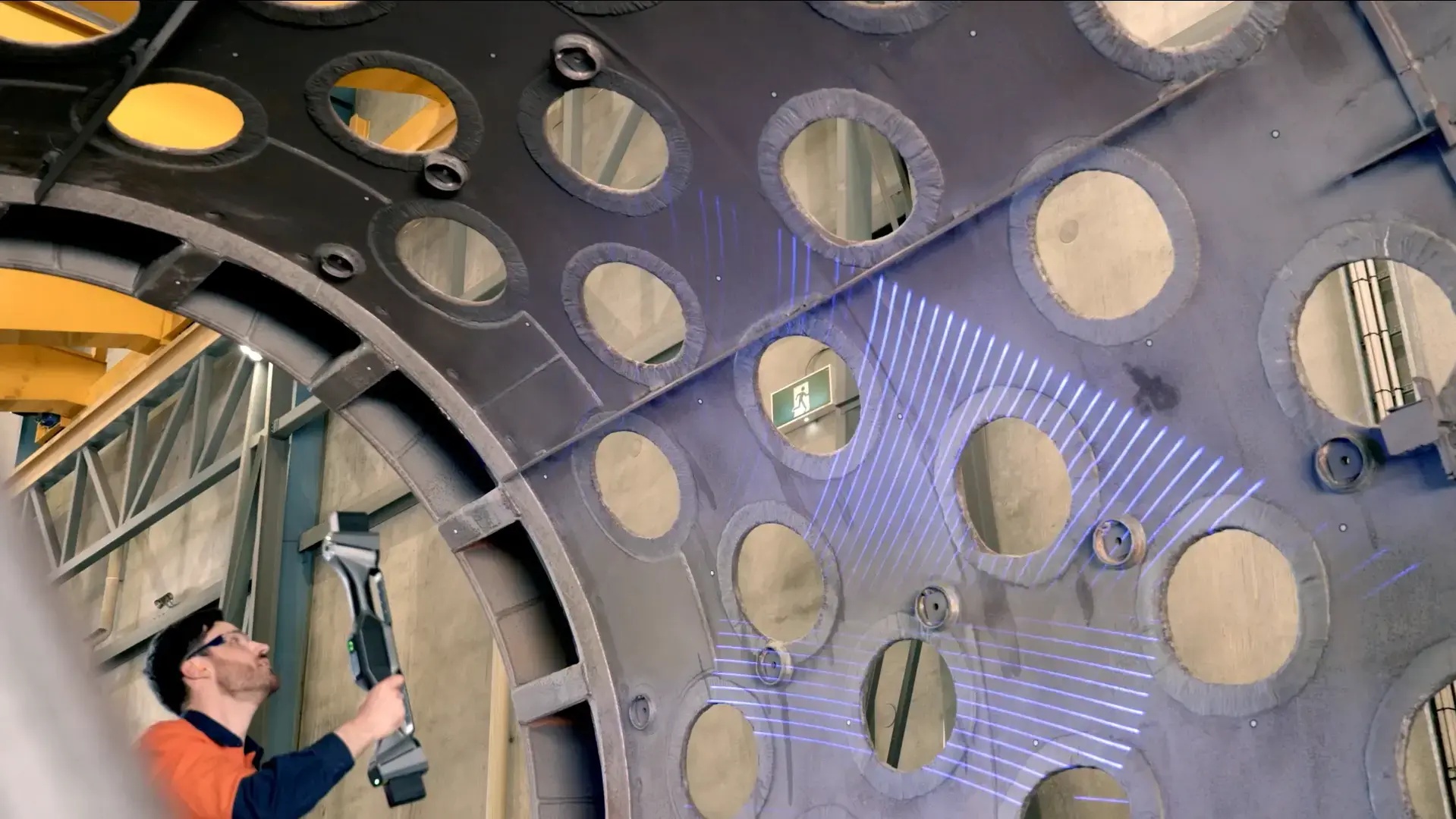 Capturing the entire trommel screen body by FreeScan UE Nova 2