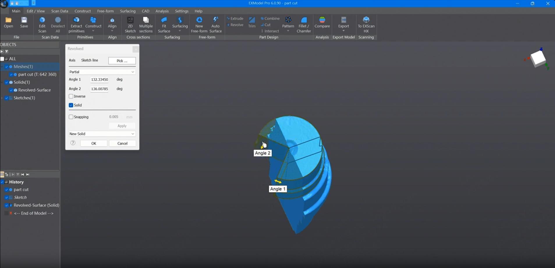 Edit a step file in EXModel
